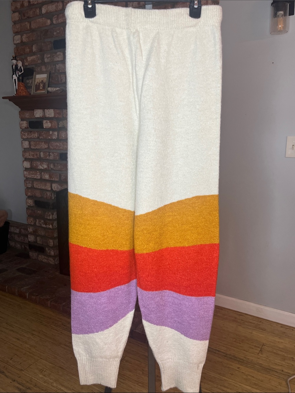 Daily Practice Colorblock Knit Sweatpants - Cream with Mustard, Red & Lavender - Picture 4 of 4